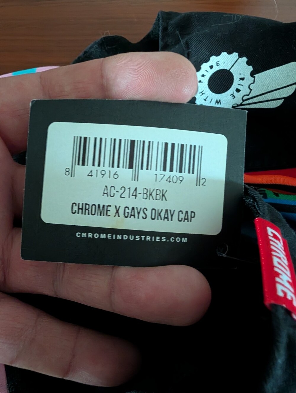 Chrome lndustries Ride With Pride Cycling Cap Black Rainbow - Picture 8 of 8
